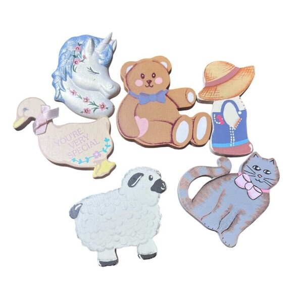 Lot of 6 Farm Animal Refrigerator Magnets – Retro Kitchen Farmhouse Souvenir Set - Picture 1 of 3